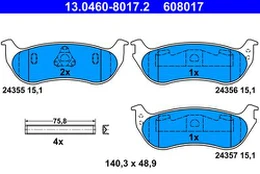 ATE 13.0460-8017.2 Brake pad set