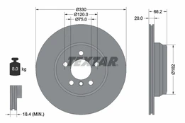 TEXTAR 92241903 Brake Disc kaina