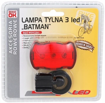 Dviračio galinės sėdynės lempa batman 5 LED
