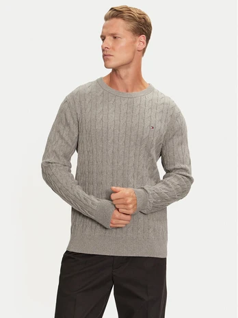 Tommy Hilfiger Megztinis MW0MW33132 Pilka Regular Fit