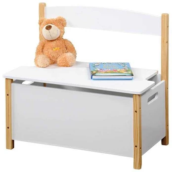 Toy box with seat, baltas, KESPER