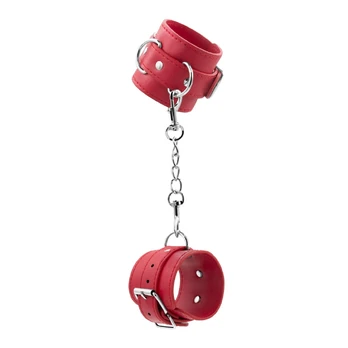 BONDAGE LOVE LEATHER HANDCUFFS CRUSHIOUS Raudonas
