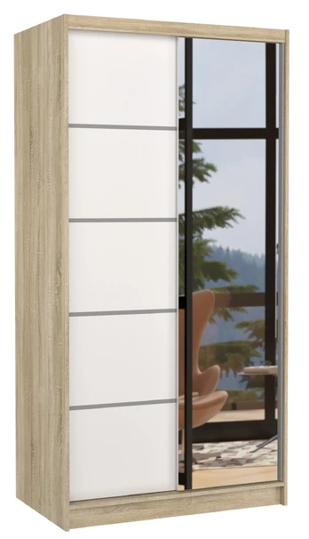 Sliding wardrobe with mirror ORLANDO 100