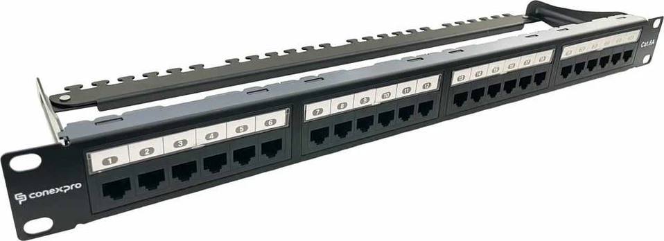 Conexpro 19" UTP patch panel, CAT6A, 24 jungtys, 1U