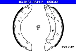 ATE 03.0137-0341.2 Brake shoe set