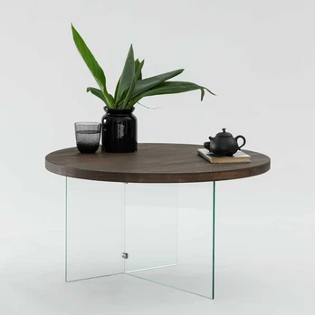 Kavos stalelis Serenity - Transparent, Walnut