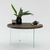 Kavos stalelis Serenity - Transparent, Walnut kaina