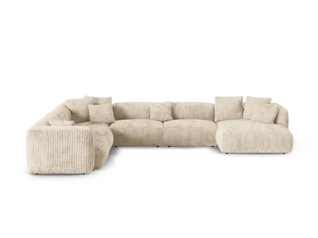 Modular Left Corner Sofa, "Martina", 6 Seats, 420x330x75, Light Beige
