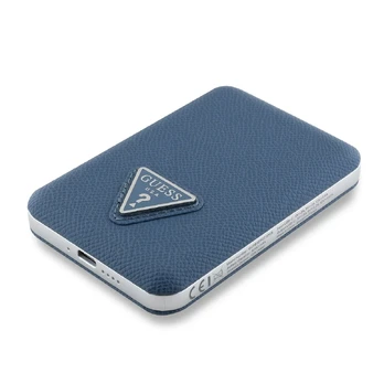 Guess PU Grained Triangle Logo MagSafe Powerbank 5000mAh Mėlyna