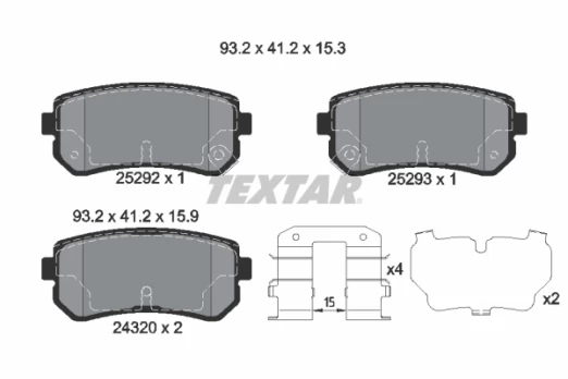 TEXTAR 2529201 Brake pad set