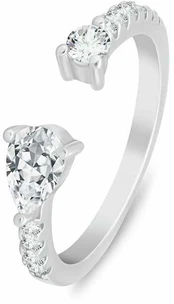 Brilio Silver Sparkling Open Ring with Cubic Zirconia RI146W