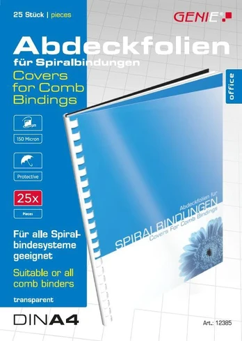 GENIE Transparente Deckblätter A4 25 Stk
