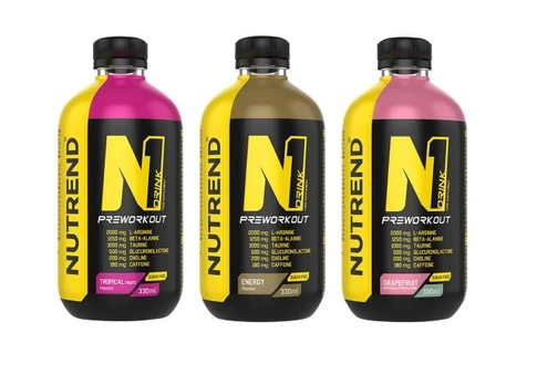 NUTREND N1 Drink PreWorkout - 8x330ml Braškės