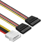 Adapteris Qoltec 4 pin Molex, SATA 15 pin female x2, 0.2 m
