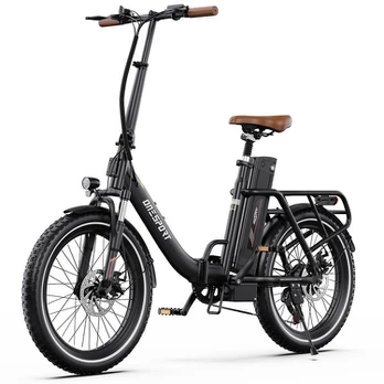 Elektrinis dviratis OneSport OT16-2 20", juodas/rudas