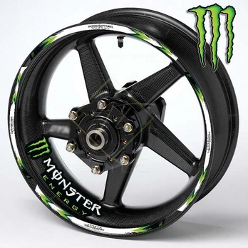 Monster Energy motociklo ratlankių lipdukai – universalūs
