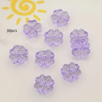 Briaunuoti karoliukai, 30 vnt., Violetinė
