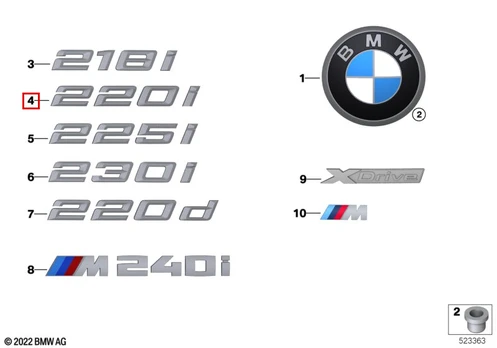 Bmw G42 2 Lettering Originalus 51148492180