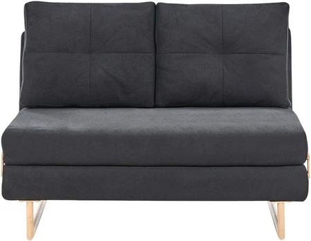 Beliani Dvivietė išskleidžiama sofa JERSLEV Juoda