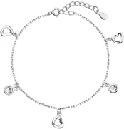 Evolution Group Sidabrinė apyrankė su Swarovski kristalais balta širdelė 33110.1 kaina