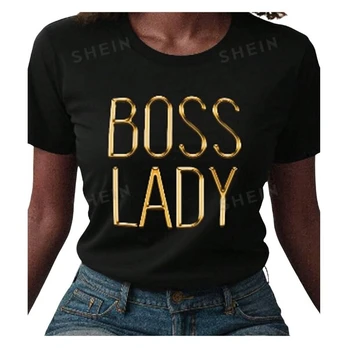 Marškinėliai Boss Lady, juodi, S