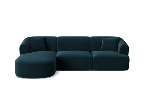 Velvet Modular Left Corner Sofa, "Campi", 4 Seats, 256x156x70 Made in Europe
