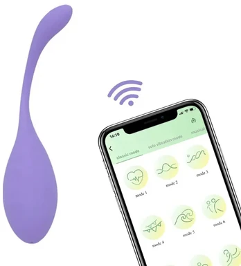 Kegelio vibratoriaus su programėlės valdymu, violetinis
