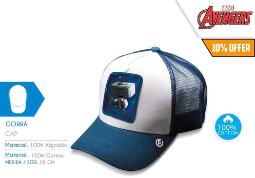 Avengers kepurė su snapeliu - 58 cm, medvilnė