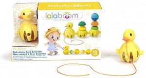 Lavinimo žaislas Lalaboom Pull Along Duck BL330, 10 cm