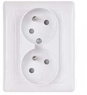 Emos Double socket, baltas