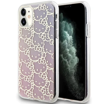 Dėklas Hello Kitty HKHCN61HCHPEP iPhone 11 | Xr 6.1" rožinis|pink hardcase IML Gradient Electrop Crowded Kitty Head