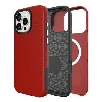 Dėklas Perfectionists Triangle Mag Case Apple iPhone 16 Pro raudonas