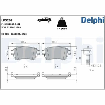 DELPHI LP3261 Brake pad set