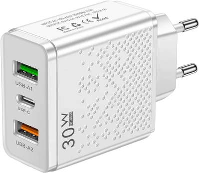 Greitas įkroviklis PD+2USB 30W