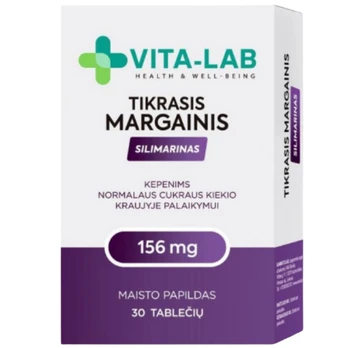 Tikrasis margainis, silimarinas ELEVITAS VITA-LAB 156 mg, 30 tablečių