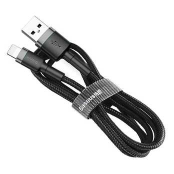 Baseus Cafule USB Lightning Cable 2A 3m (juodas + pilkas)