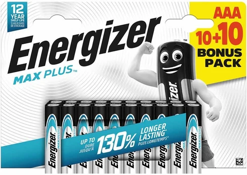 Energizer Max Plus LR03 AAA elementai, 10+10 bonus pack, 20 vnt.