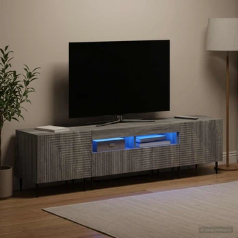 3 dalių LED televizoriaus spintelė Pilka Sonoma