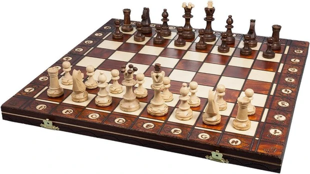 Šachmatai Senator Folding Chess 16" Brown stalo žaidimas