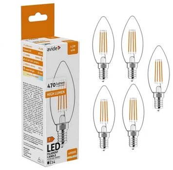 LED lemputė AVIDE 4.5W E14 4000K 5vnt