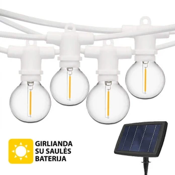 Burbulų girlianda Perl Balta su saulės baterija