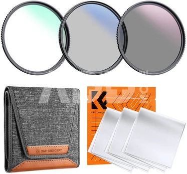 K&F Concept K&F 82mm 3pcs Professional Lens Filter Kit (MCUV/CPL/ND4) + Filter Pouch+3pcs*Cleaning Cloth