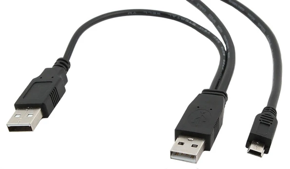 CABLE USB2 DUAL AM-MINI 0.9M/BLACK CCP-USB22-AM5P-3 GEMBIRD