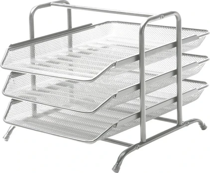 BNT Stickn Brevbakkesæt tråd metal MESH m/3 bakker sølv