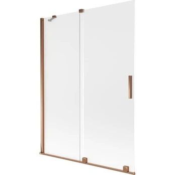 Vonios sienelė Mexen Velar, 130 x 150 cm, Rose gold/matinis stiklas