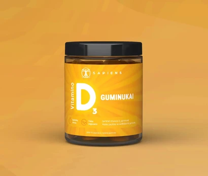 SAPIENS Vitamino D guminukai, 60 guminukų