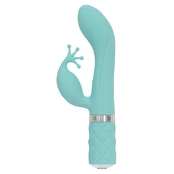 Pillow Talk - Kinky Rabbit & G-Spot Vibrator Teal vibratorius kiškutis kaina