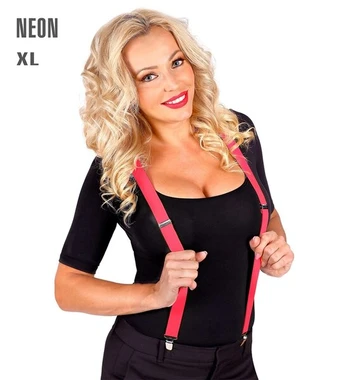 NEON PINK BRACES (extra long up to 115-120 cm)