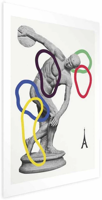 Artgeist Plakatas - Collage Graphic - Discus Thrower - Sculpture