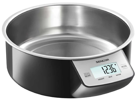 SKS 4030 BK SENCOR Virtuvinės svarstyklės with a bowl, Max weight 5kg